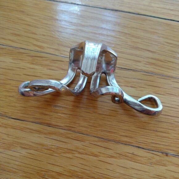 Large Vintage Fork Ring Silver Tone Twisted Avant Garde Design Thick Men Jewelry - Picture 2 of 16